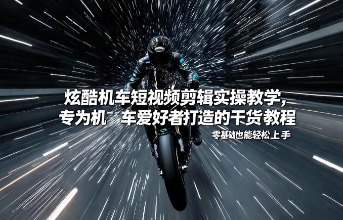 炫酷机车短视频剪辑实操教学，专为机车爱好者打造的干货教程，零基础也能轻松上手-云创网