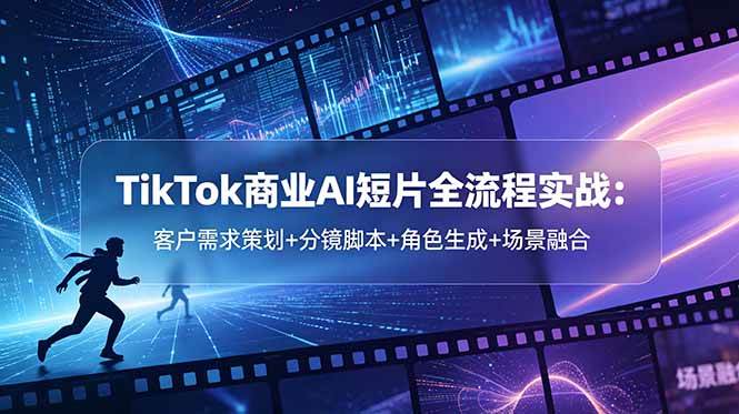 （18678期）TikTok商业AI短片全流程实战：客户需求策划+分镜脚本+角色生成+场景融合-云创网