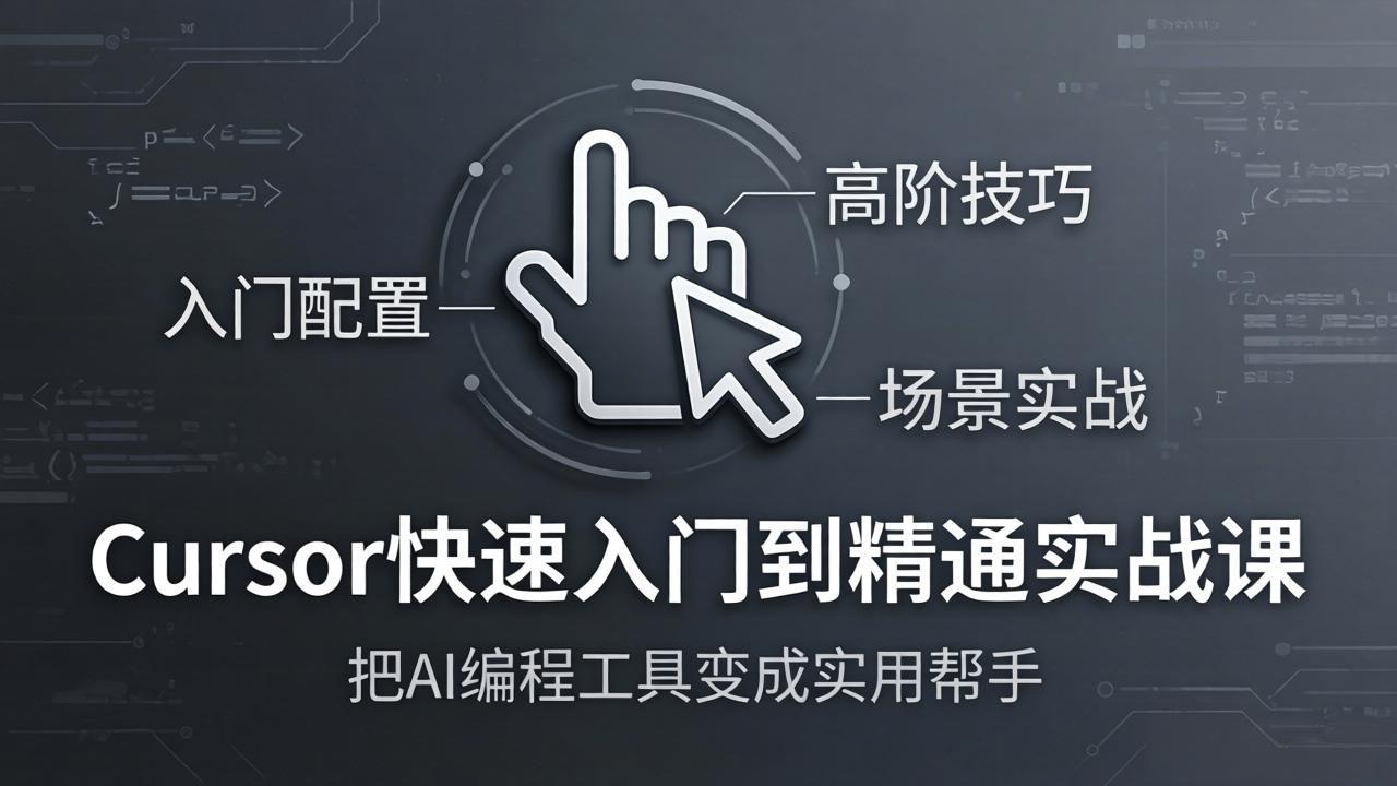 Cursor快速入门到精通实战课：入门配置+高阶技巧+场景实战，把AI编程工具变成实用帮手-云创网