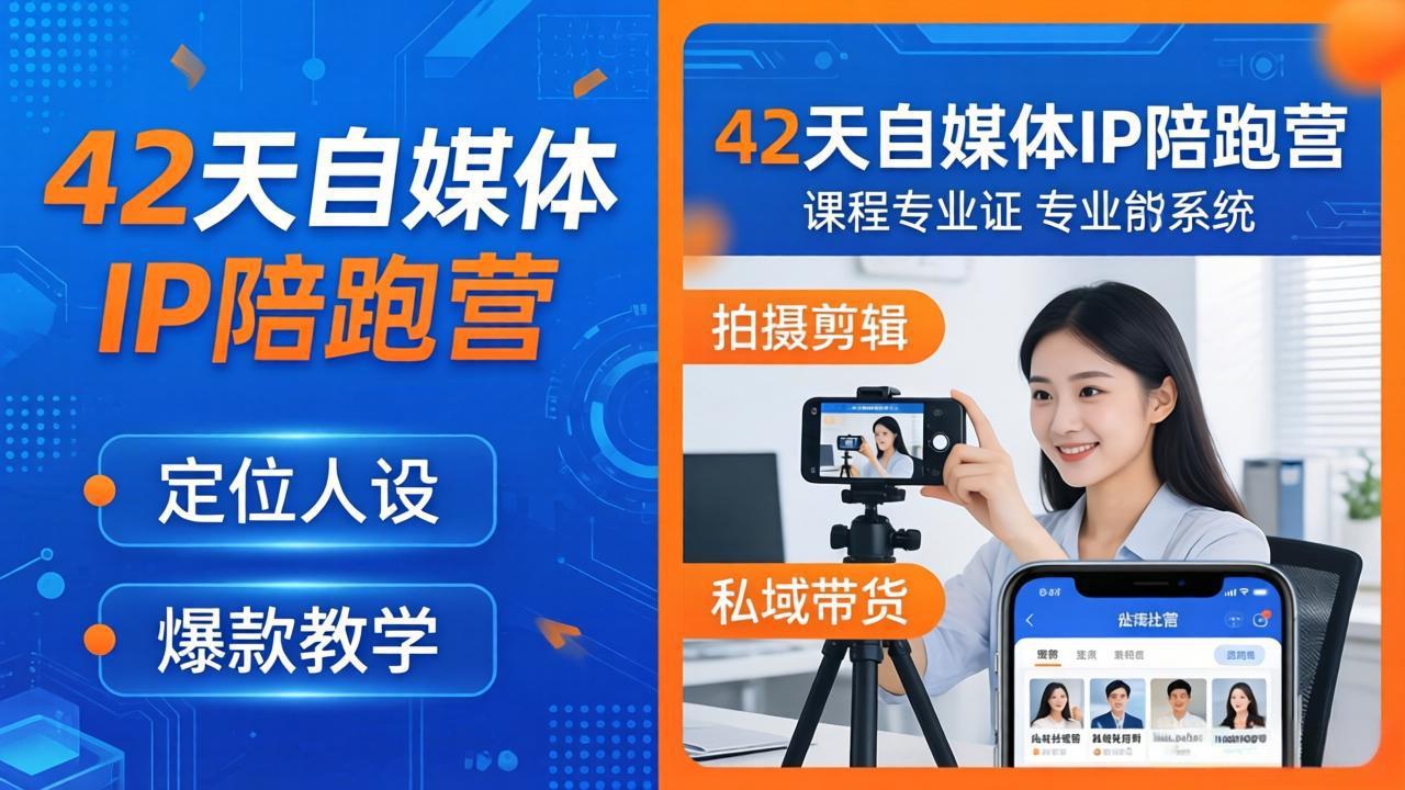 42天自媒体IP陪跑营-26年4月19更新：定位人设爆款全教学，拍摄剪辑私域带货一站式落地-云创网