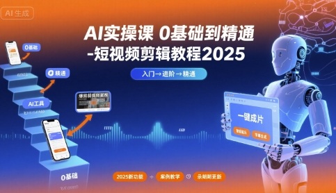 AI实操课0基础到精通-短视频剪辑教程2025-云创网