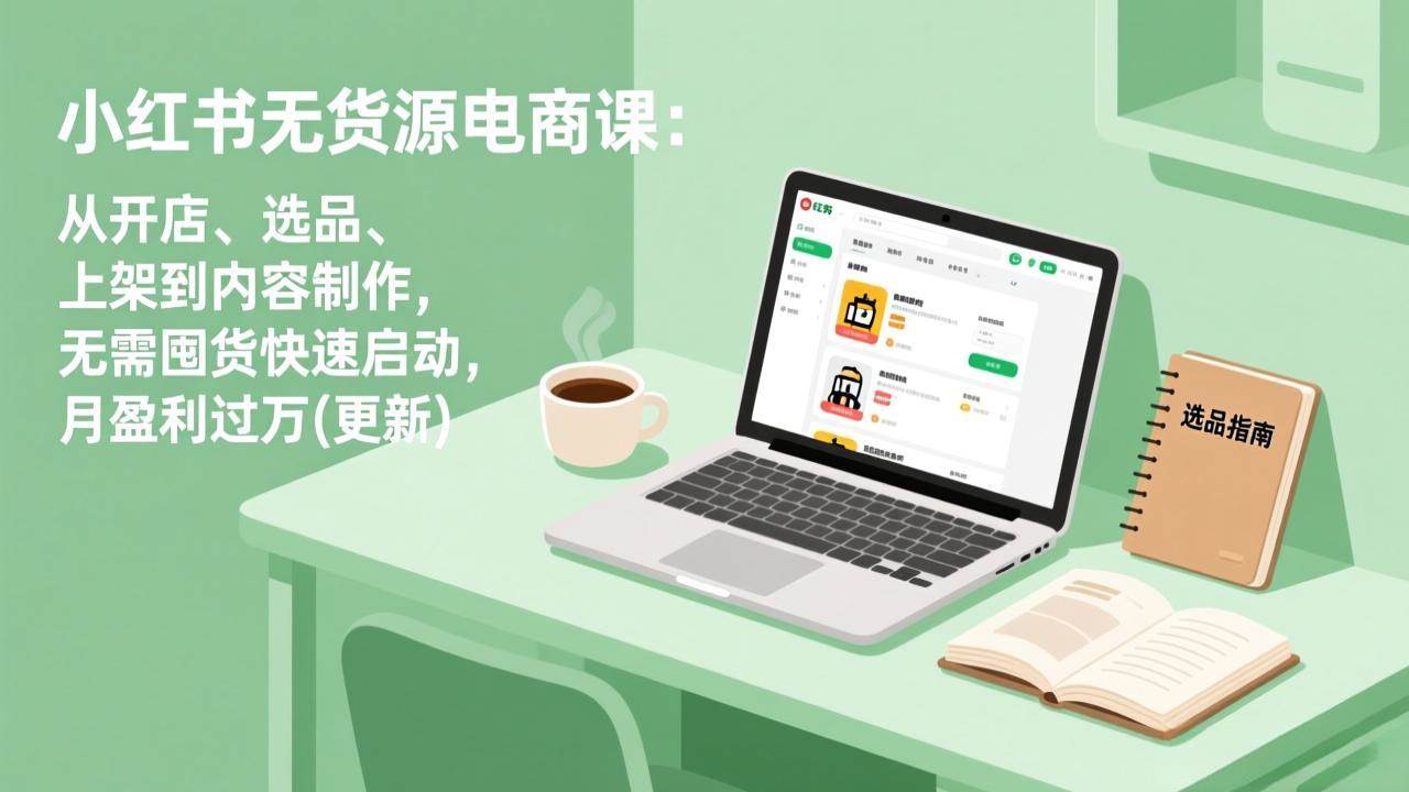 （19512期）小红书无货源电商课(7月更新)：从开店、选品、上架到内容制作，无需囤货快速启动，月盈利过万-云创网