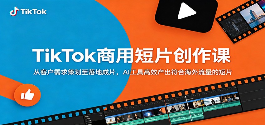 TikTok商用短片创作课：从客户需求策划至落地成片，AI工具高效产出符合海外流量的短片-云创网