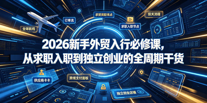 2026新手外贸入行必修课，从求职入职到独立创业的全周期干货-云创网