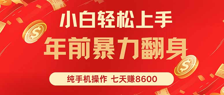 七天狂赚8600，小白纯手机操作，日入1000+-云创网