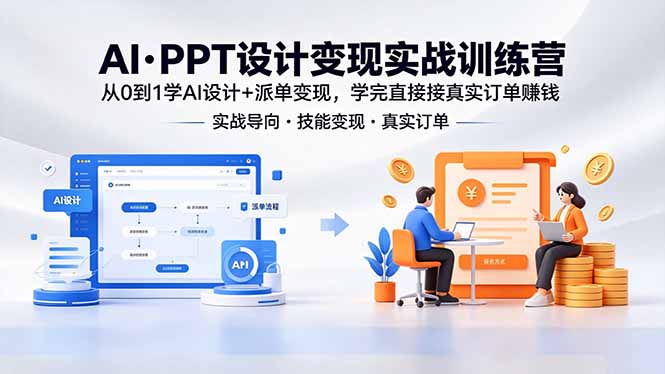 AI·PPT设计变现实战训练营，从0到1学AI设计+派单变现，学完直接接真实订单赚钱-云创网