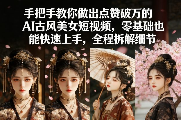 手把手教你做出点赞破万的AI古风美女短视频，零基础也能快速上手，全程拆解细节-云创网