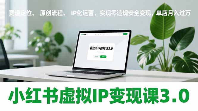 小红书虚拟IP变现课3.0，赛道定位、原创流程、IP化运营，实现零违规安全变现，单店月入过万-云创网