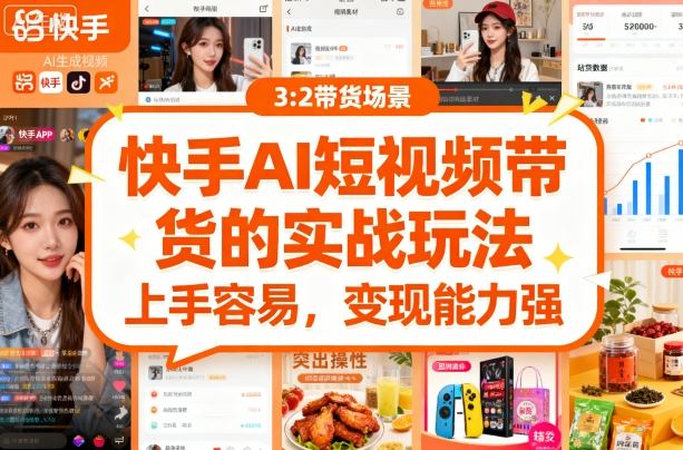 快手ai短视频带货的实战玩法，上手容易，变现能力强-云创网