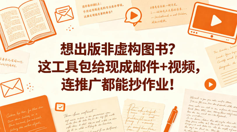 想出版非虚构图书？这工具包给现成邮件+视频，连推广都能抄作业！【原创双语字幕】-云创网