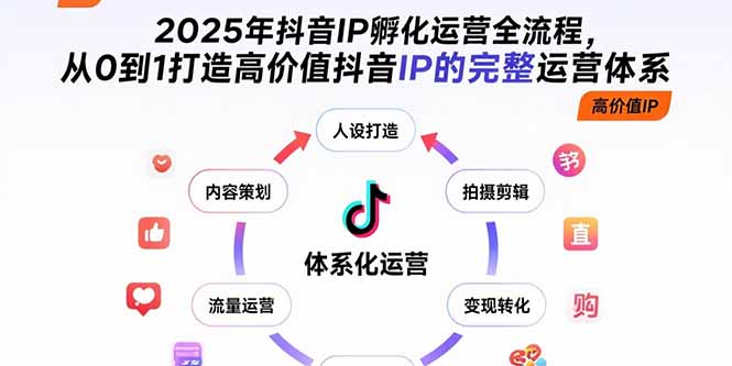 2025年抖音IP孵化运营全流程，从0到1打造高价值抖音IP的完整运营体系-云创网