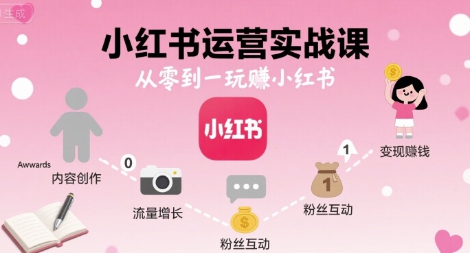 小红书运营实战课，从零到一玩賺小红书-云创网