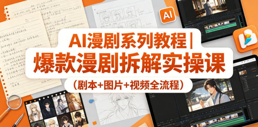 AI漫剧系列教程｜爆款漫剧拆解实操课(剧本+图片+视频全流程)-云创网