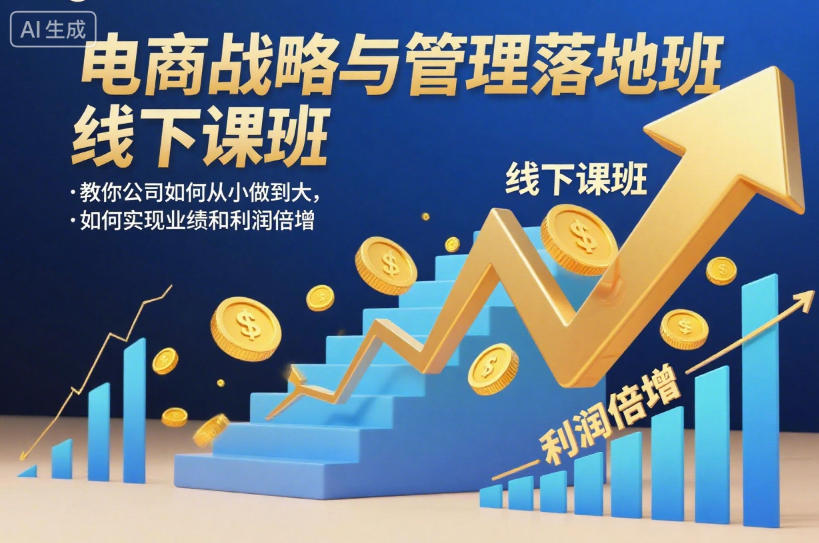 电商战略与管理落地班线下课，教你公司如何从小做到大，如何实现业绩和利润倍增【录音】-云创网