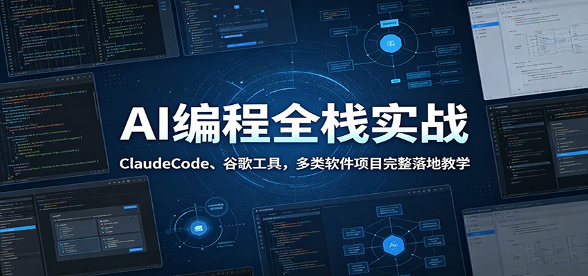 AI编程全栈实战：ClaudeCode、谷歌工具，多类软件项目完整落地教学-云创网