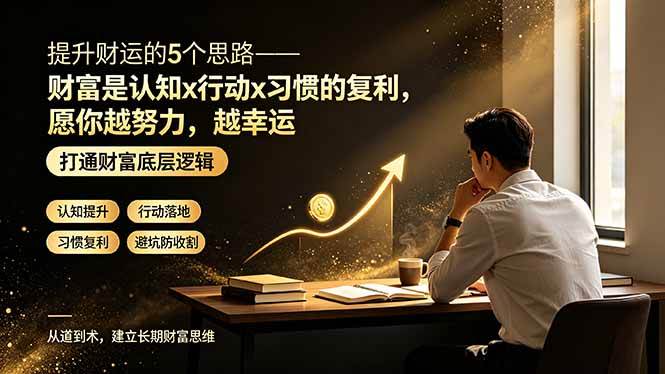（19233期）付费文章：提升财运的5个思路——财富是认知x行动x习惯的复利，愿你越努力，越幸运-云创网