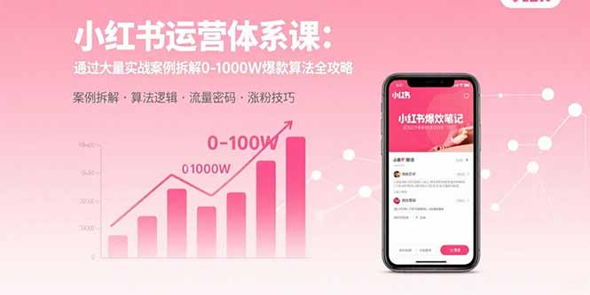 小红书运营体系课：通过大量实战案例拆解0-1000W爆款算法全攻略-云创网
