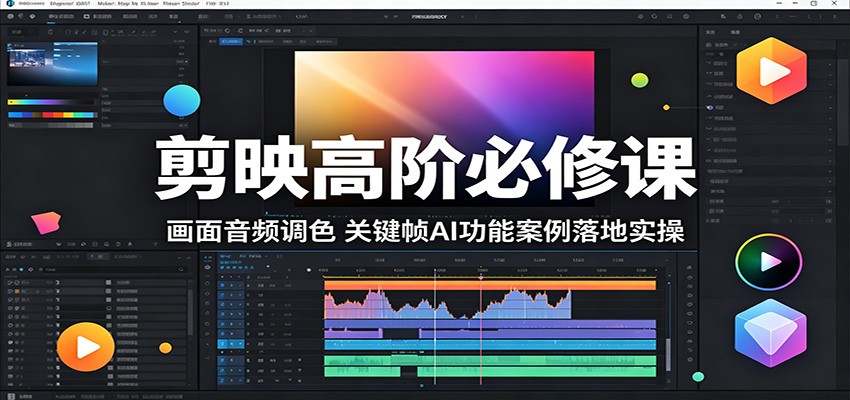 剪映高阶必修课：画面音频调色，关键帧AI功能案例落地实操-云创网