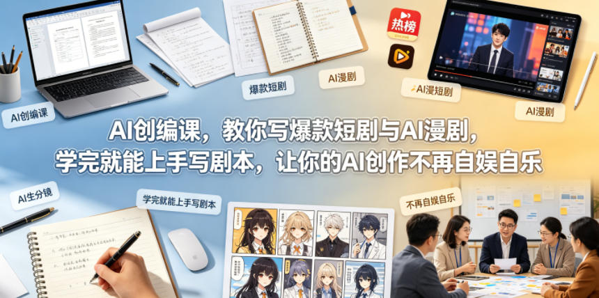 AI创编课，教你写爆款短剧与AI漫剧，学完就能上手写剧本，让你的AI创作不再自娱自乐-云创网