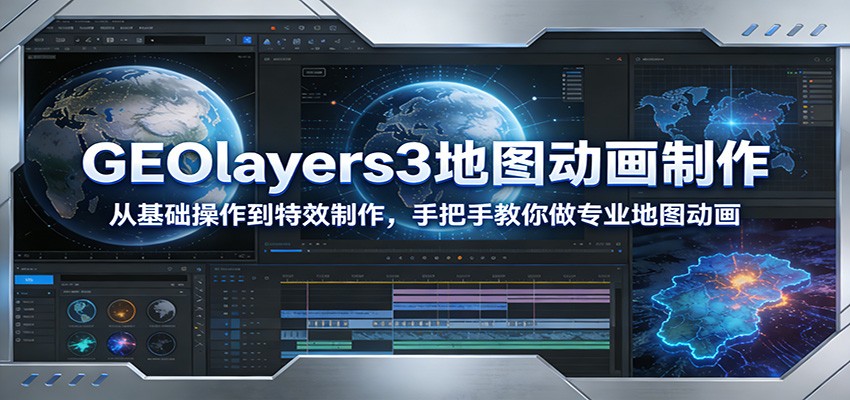 GEOlayers3地图动画制作：从基础操作到特效制作，手把手教你做专业地图动画-云创网