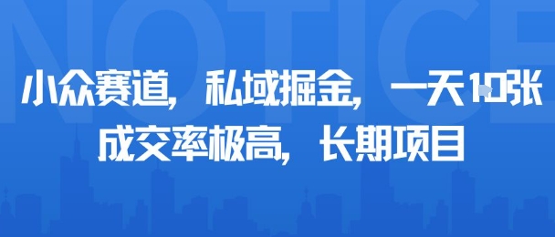 小众赛道，私域掘金，一天多张，成交率极高，长期项目-云创网