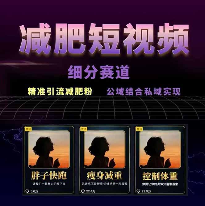 图片[1]-减肥短视频赛道运营课：素材准备-视频制作-引流变现全流程 (附素材-云创网