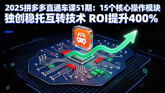 2025拼多多直通车课51期：15个核心操作模块 独创稳托互转技术 ROI提升400%-云创网