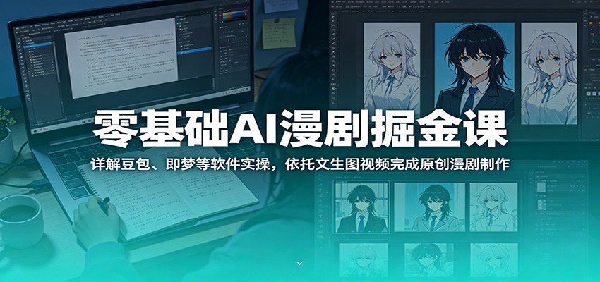 零基础AI漫剧掘金课：详解豆包、即梦等软件实操，依托文生图视频完成原创漫剧制作-云创网