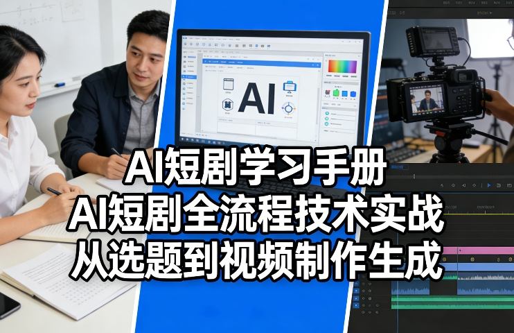 AI短剧学习手册，AI短剧全流程技术实战，从选题到视频制作生成-云创网