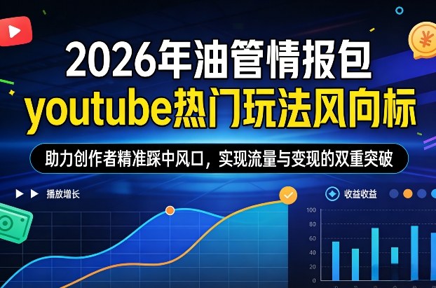 2026年油管情报包，youtube热门玩法风向标，助力创作者精准踩中风口，实现流量与变现的双重突破(更新)-云创网