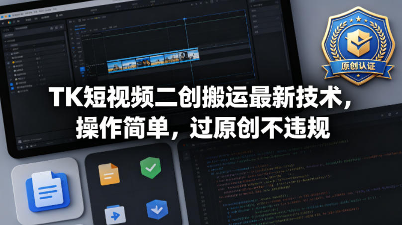 TK短视频二创搬运最新技术，操作简单，过原创不违规-云创网