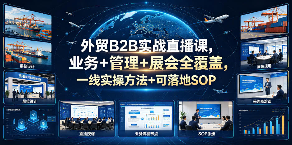 外贸B2B实战直播课，业务+管理+展会全覆盖，一线实操方法+可落地SOP-云创网