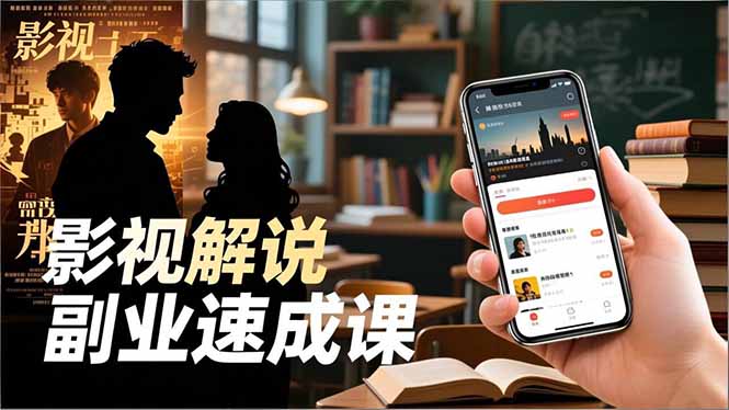 Tk影视解说副业速成课，软件安装、全流程实操、爆款预设，新手两周变现-云创网