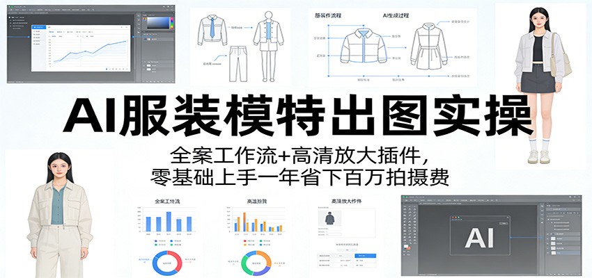 AI服装模特出图实操：全案工作流+ 高清放大插件，零基础上手一年省下百万拍摄费-云创网