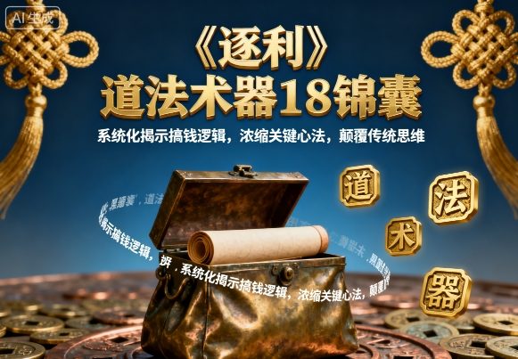 《逐利》道法术器18锦囊，系统化揭示搞钱逻辑，浓缩关键心法，颠覆传统思维-云创网