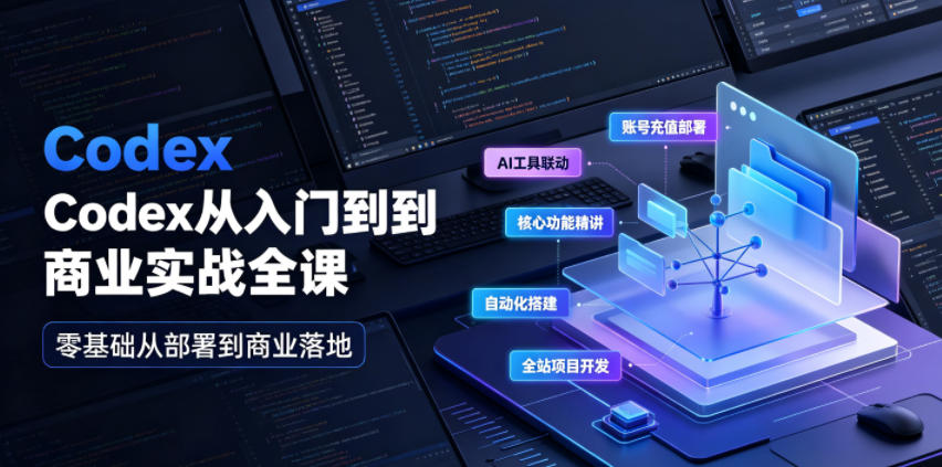 Codex从入门到商业实战全课｜账号充值部署、AI工具联动、核心功能精讲、自动化搭建、全站项目开发零基础教程-云创网