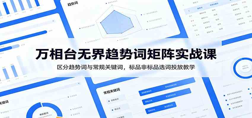 万相台无界趋势词矩阵实战课：区分趋势词与常规关键词，标品非标品选词投放教学-云创网