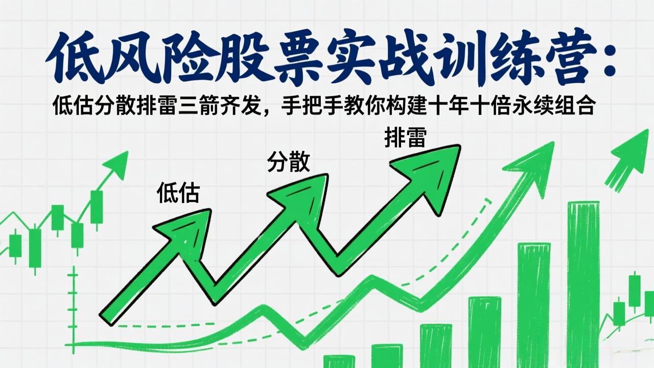 低风险股票实战训练营：低估分散排雷三箭齐发，手把手教你构建十年十倍永续组合-云创网