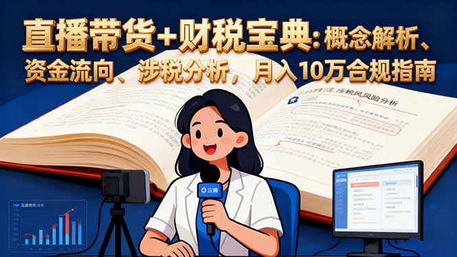 直播带货+财税宝典：概念解析、资金流向、涉税分析，月入10万合规指南-云创网