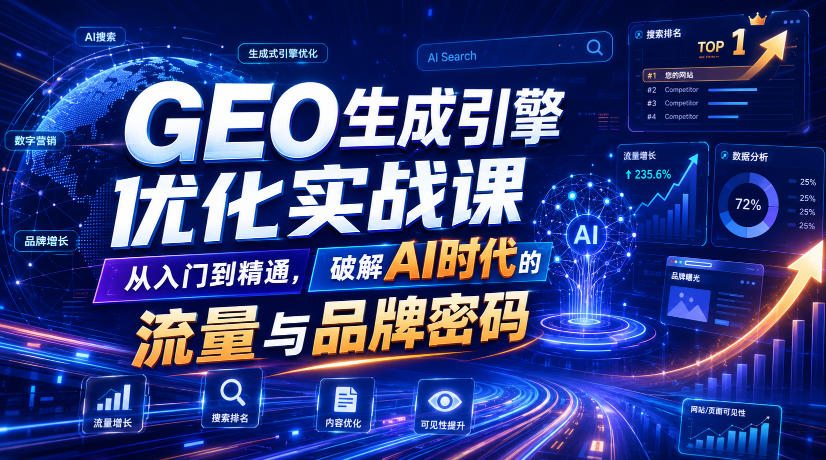 GEO生成引擎优化实战课，从入门到精通，破解AI时代的流量与品牌密码-云创网