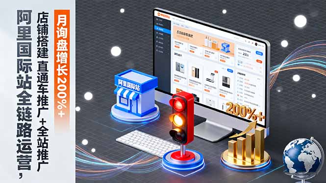 阿里国际站全链路运营，店铺搭建+直通车推广+全站推广，月询盘增长200%+-云创网