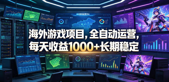 海外游戏项目，全自动运营，每天收益1000+长期稳定【揭秘】-云创网
