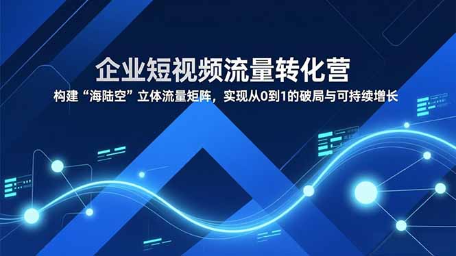 企业短视频流量转化营，构建“海陆空”立体流量矩阵，实现从0到1的破局与可持续增长-云创网