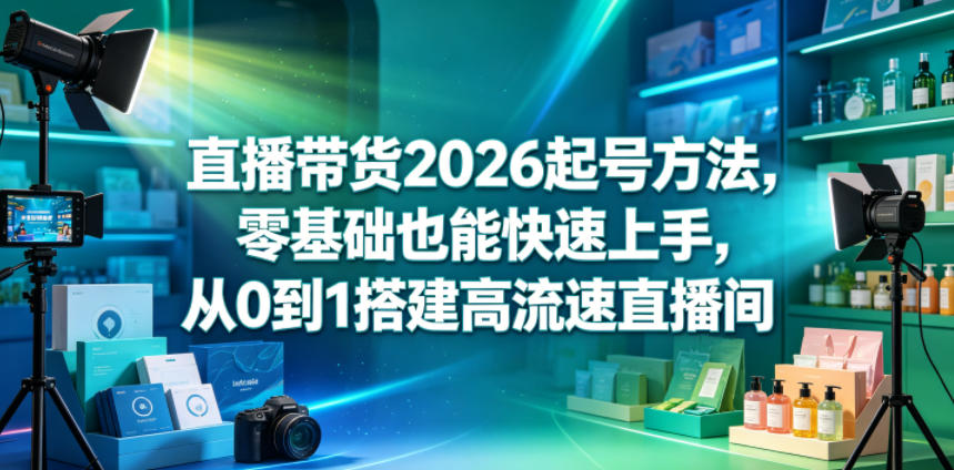 直播带货2026起号方法，零基础也能快速上手，从0到1搭建高流速直播间-云创网