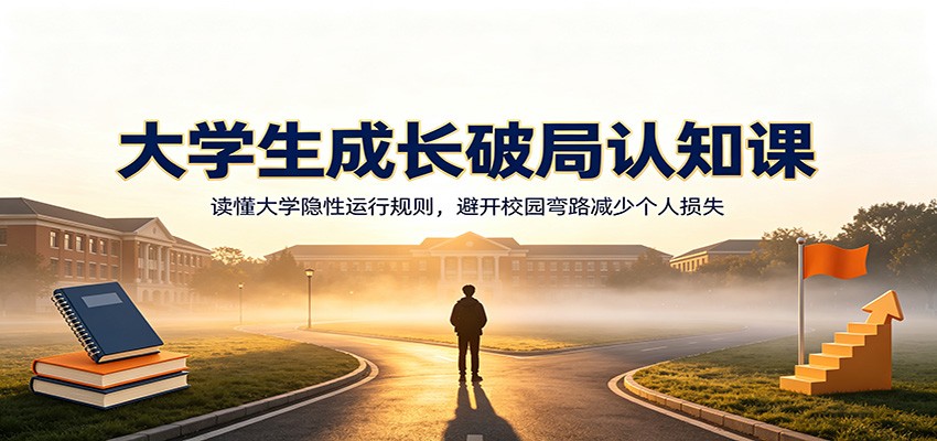 大学生成长破局认知课：读懂大学隐性运行规则，避开校园弯路减少个人损失-云创网