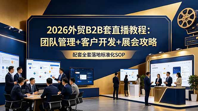 （18994期）2026外贸B2B套直播教程：团队管理+客户开发+展会攻略，配套全套落地标准化SOP-云创网