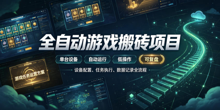 实现全自动游戏搬砖躺賺，每日稳定收益千元，近几年最稳，一台设备就能做！【揭秘】-云创网
