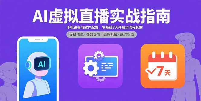 AI虚拟直播实战指南，手机设备与软件配置，零基础7天开播全流程拆解-云创网