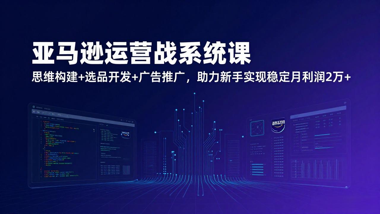 亚马逊运营实战系统课，思维构建+选品开发+广告推广，助力新手实现稳定月利润2万+(更新-云创网