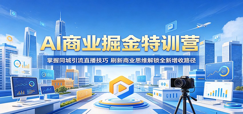 AI商业掘金特训营：掌握同城引流直播技巧，刷新商业思维解锁全新增收路径-云创网